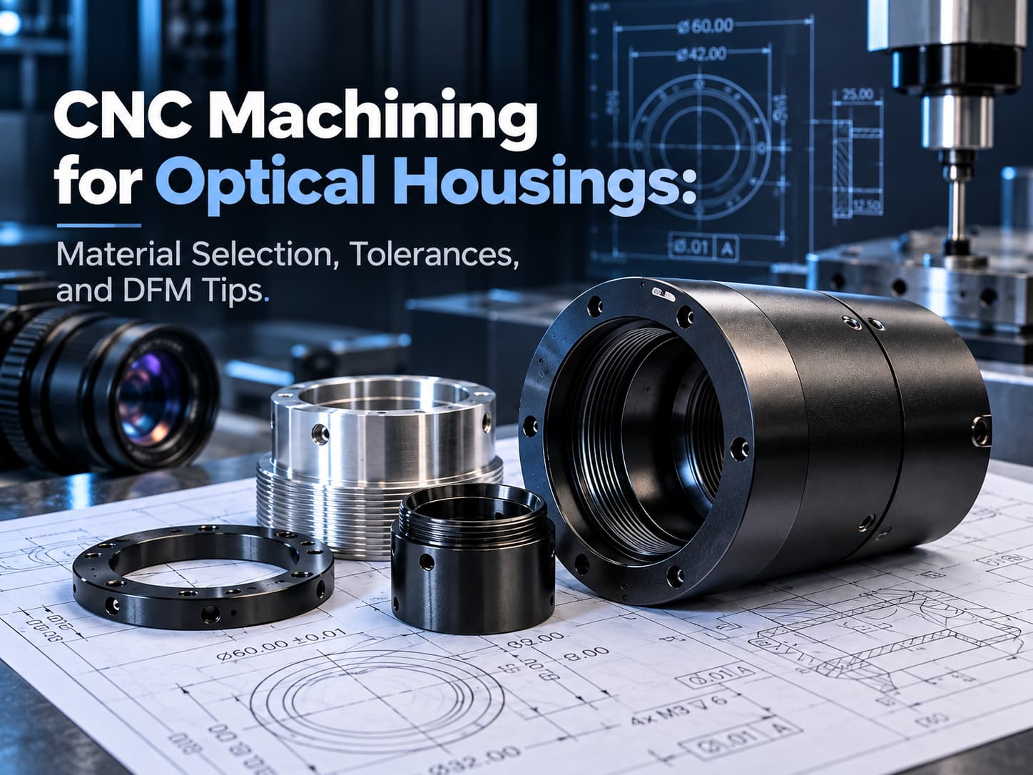 CNC Machining for Optical Housings: Material Selection, Tolerances, and DFM Tips